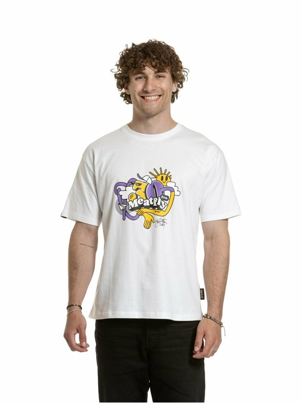 Meatfly Meatfly unisex tričko Carter 30 Groove White