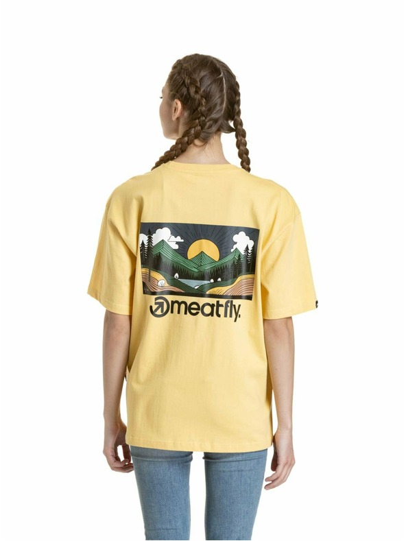 Meatfly Meatfly unisex tričko Cachuma Cornsilk Mountains