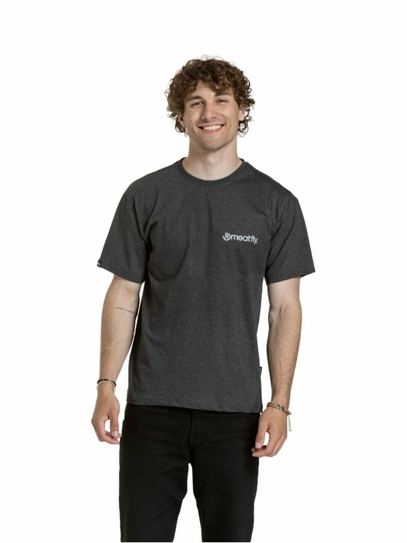 Meatfly Meatfly unisex tričko Minimal Charcoal Heather | Sivá