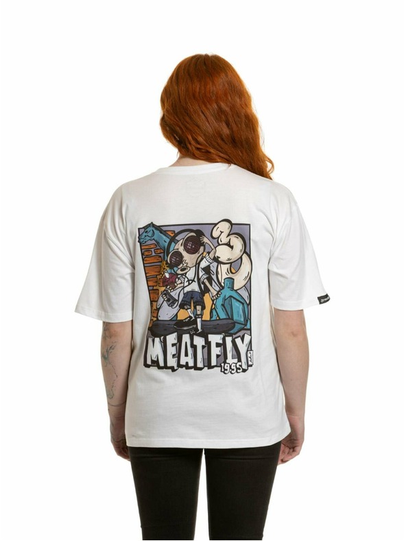 Meatfly Meatfly unisex tričko Carter 30 Fly White