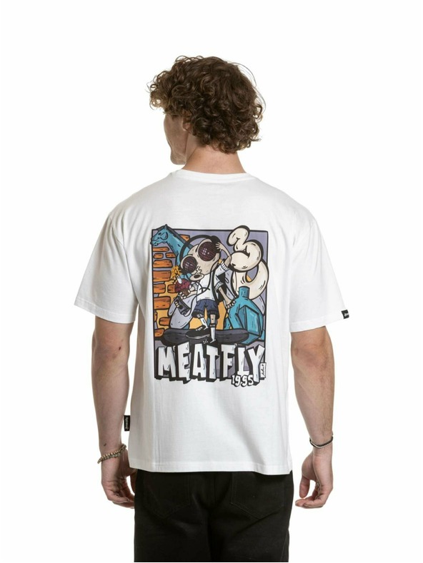 Meatfly Meatfly unisex tričko Carter 30 Fly White