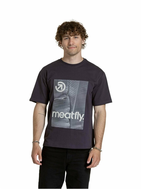 Meatfly Meatfly unisex tričko Junglist Green Yellow Leaf | Sivá