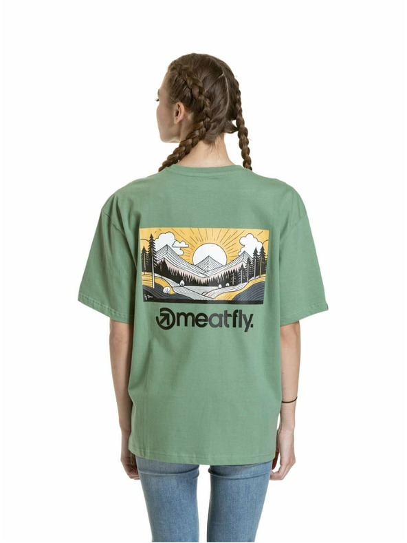 Meatfly Meatfly unisex tričko Cachuma Hedge Green Mountains