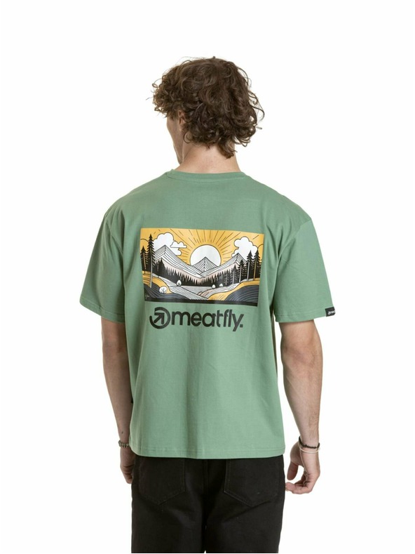 Meatfly Meatfly unisex tričko Cachuma Hedge Green Mountains