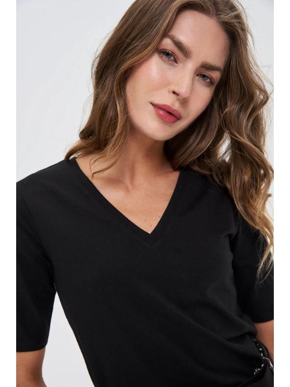 Moodo Čierny basic top s 3/4 rukávom Moodo