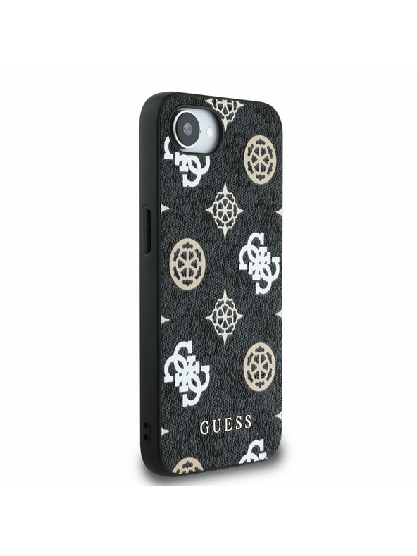 Guess Guess PU 4G Peony MagSafe Zadný Kryt pre iPhone 16e Black