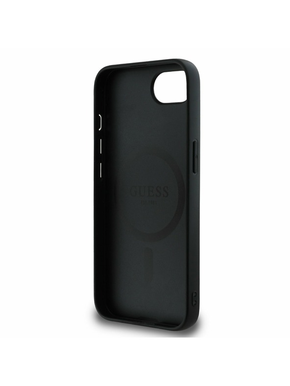 Guess Guess PU 4G Peony MagSafe Zadný Kryt pre iPhone 16e Black