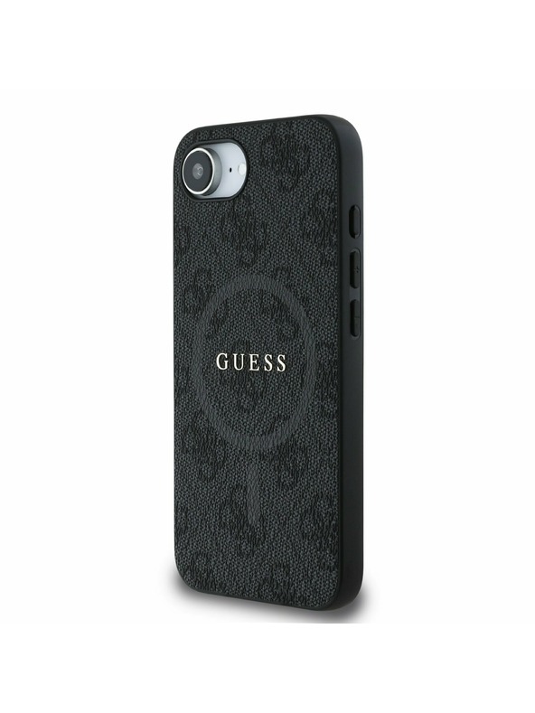 Guess Guess PU Leather 4G Colored Ring MagSafe Zadný Kryt pre iPhone 16e Black