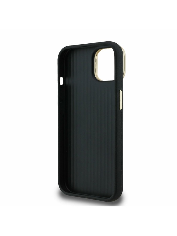 Guess Guess PU Grained 4G Logo Stand Camera Frame Zadný Kryt pre iPhone 14 Black