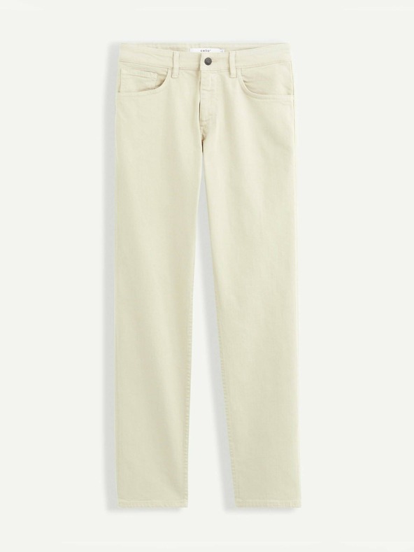 Celio Krémové pánske nohavice Celio Vopry1