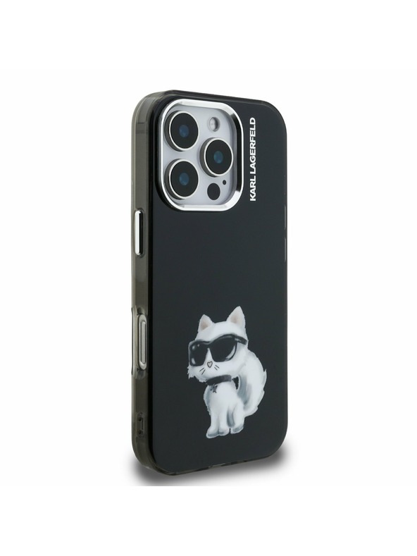 Karl Lagerfeld Karl Lagerfeld IML Aquarelle Choupette Zadný Kryt pre iPhone 16 Pro Black