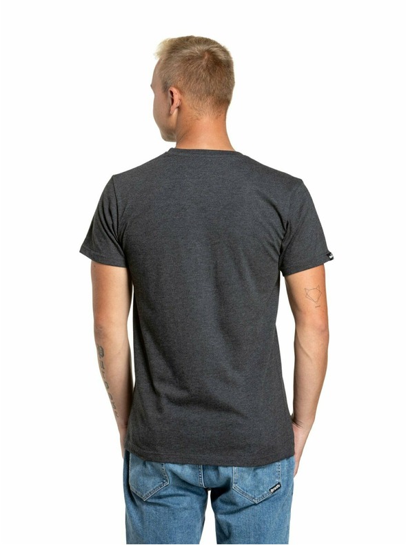 Meatfly Meatfly pánske tričko Striped Logo Charcoal Heather | Sivá | Veľkosť