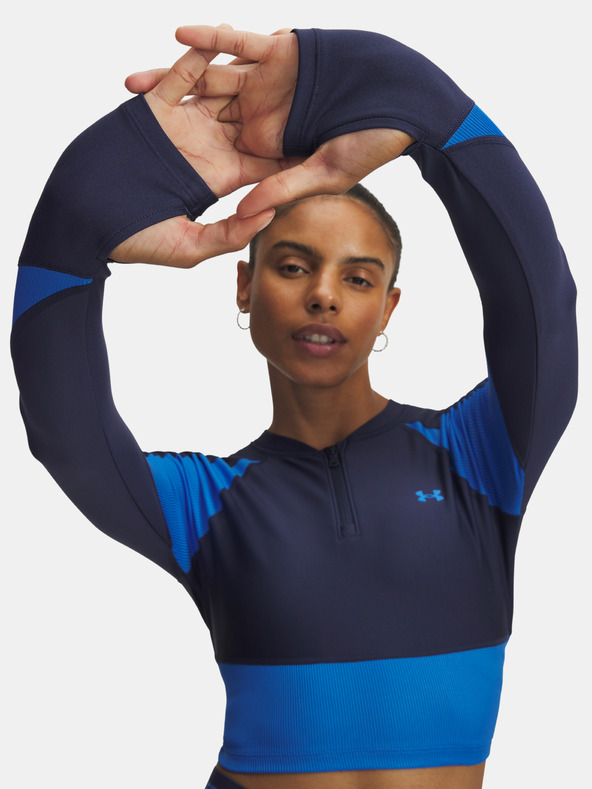 Under Armour Dámske tričko Under Armour UA HG Rib 1/4 Zip-BLU