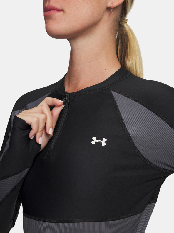 Under Armour Dámske tričko Under Armour UA HG Rib 1/4 Zip-BLK