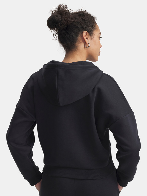 Under Armour Dámska mikina Under Armour Rival Flc Piped HZ Hoodie-BLK