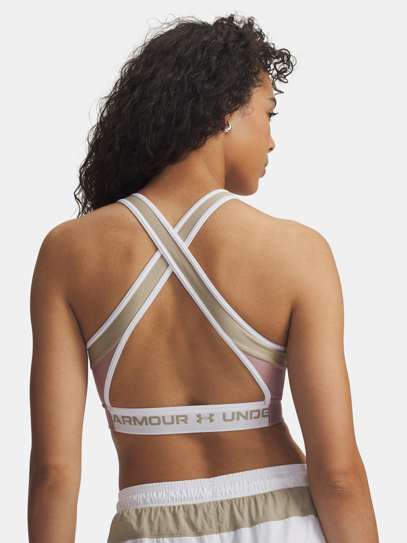 Under Armour Dámska podprsenka Under Armour UA Crossback Mid Open Back-PNK