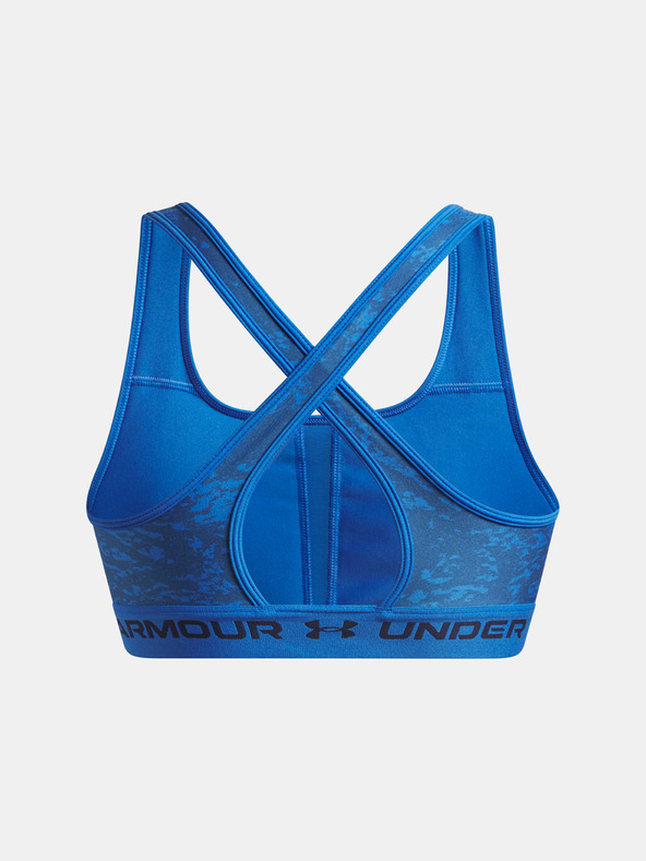 Under Armour Dámska podprsenka Under Armour Crossback Mid Print-BLU