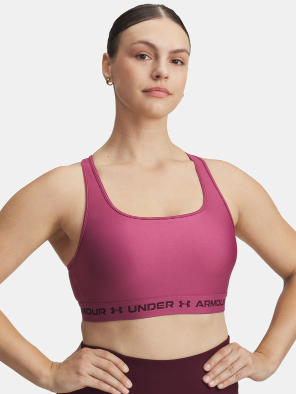 Under Armour Dámska podprsenka Under Armour Crossback Mid Bra-RED