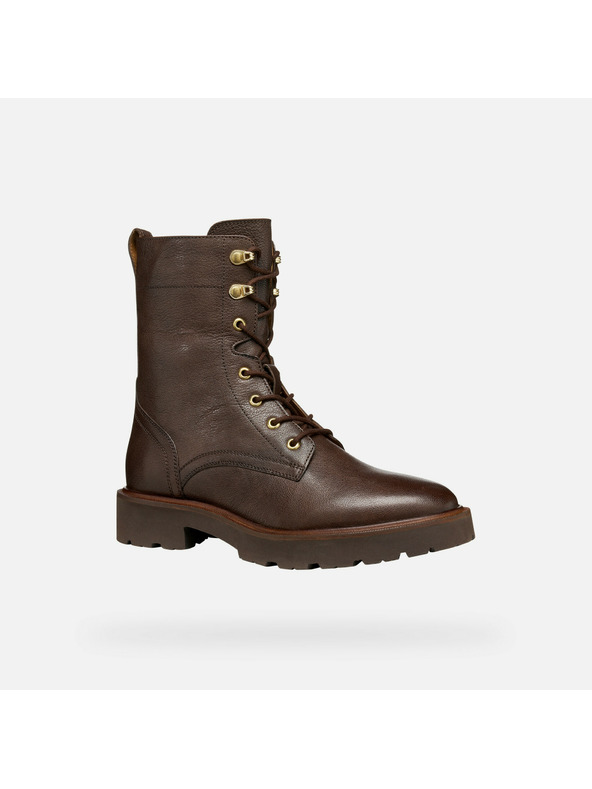 Geox Tmavohnedé dámske členkové topánky Geox Norize