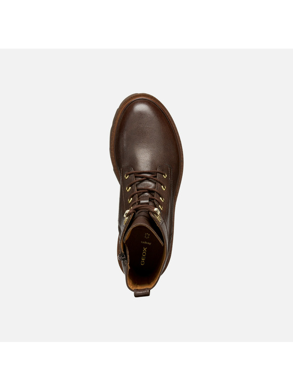Geox Tmavohnedé dámske členkové topánky Geox Norize