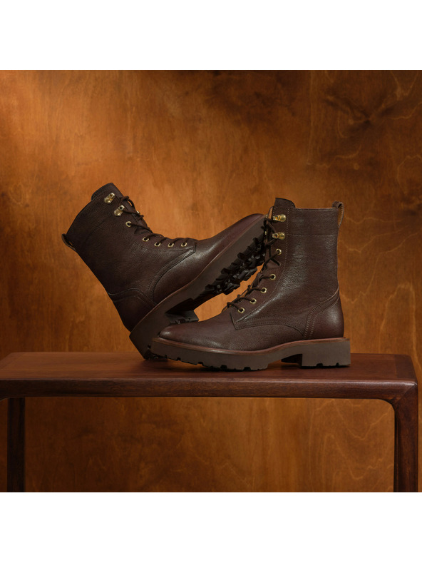 Geox Tmavohnedé dámske členkové topánky Geox Norize