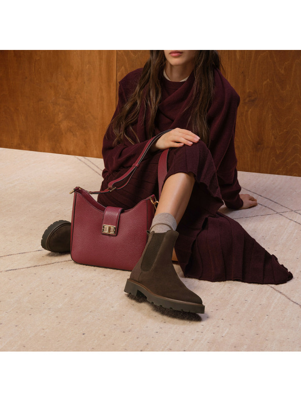 Geox Tmavohnedé dámske členkové topánky Geox Norize