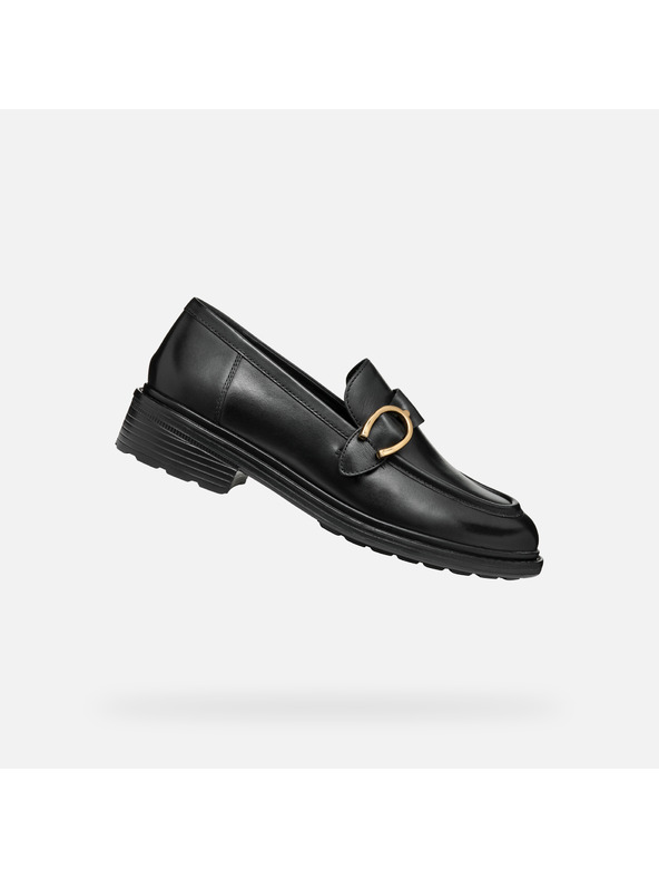 Geox Čierne dámske mokasíny Geox Walk Pleasure