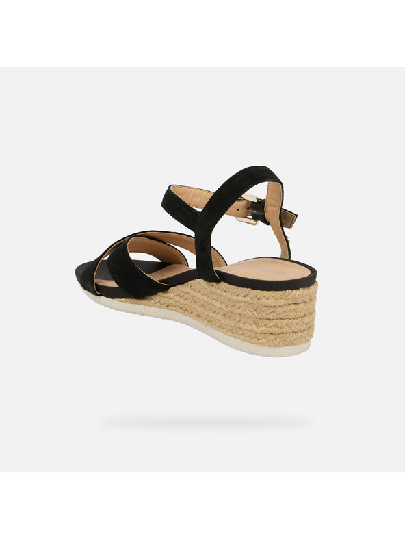 Geox Čierna dámska obuv na platforme Geox Ischia Corda