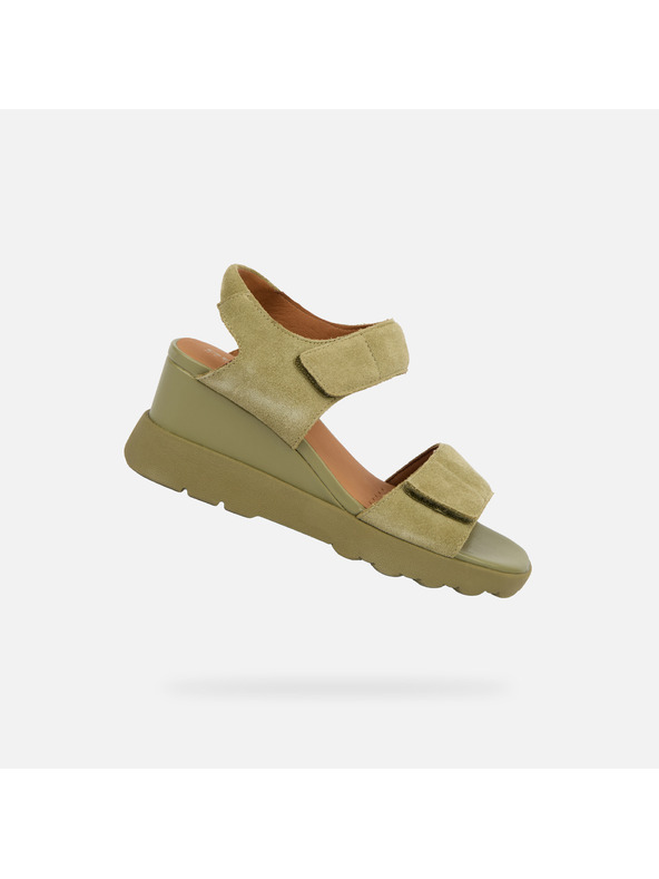 Geox Khaki dámska obuv na platforme Geox Spherica EC6