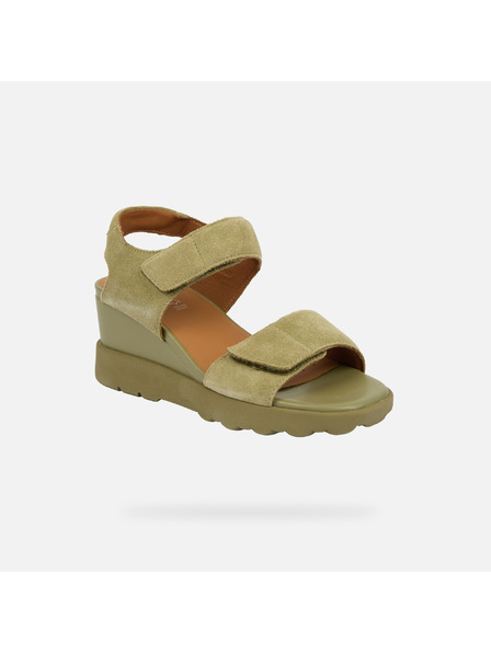 Geox Khaki dámska obuv na platforme Geox Spherica EC6