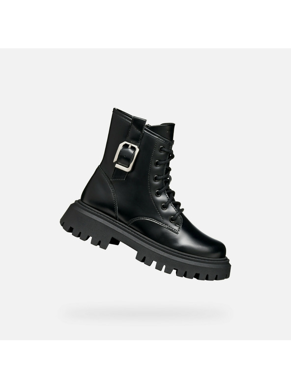 Geox Čierna dievčenská členková obuv Geox Maquinnens