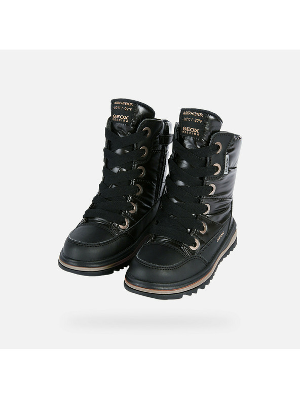 Geox Čierna dievčenská zimná obuv Geox Adelhide AB