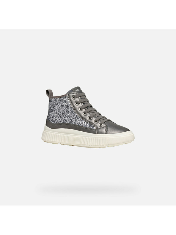 Geox Strieborná dievčenská členková obuv Geox Laquinny Girl