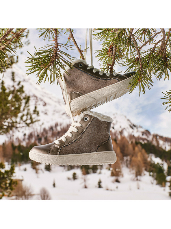 Geox Béžová dievčenská členková obuv Geox Theleven Girl B AB