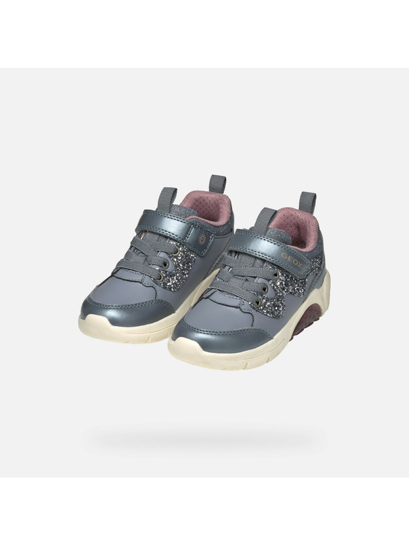 Geox Šedá dievčenská svietiaca členkové topánky Geox Fadinlight Girl