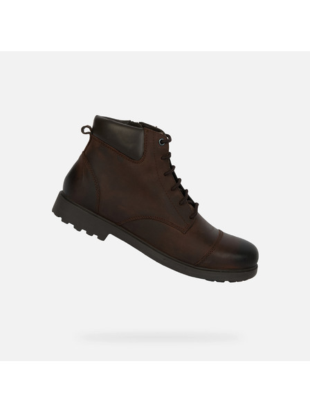 Geox Tmavo hnedá pánska členkové topánky Geox Rhadalf