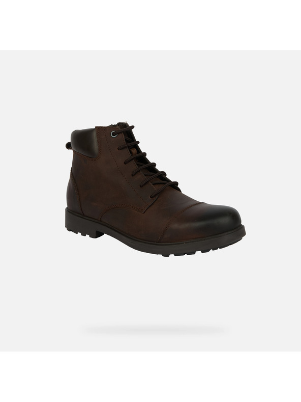 Geox Tmavo hnedá pánska členkové topánky Geox Rhadalf
