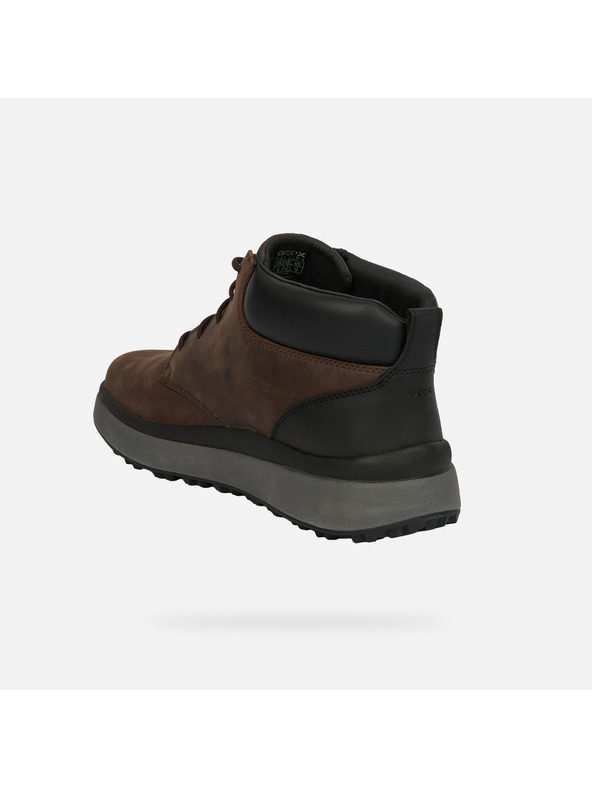 Geox Tmavo hnedá pánska členkové topánky Geox Granito + Grip