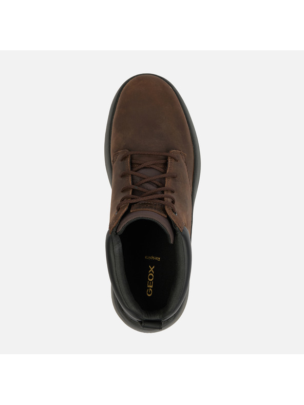 Geox Tmavo hnedá pánska členkové topánky Geox Granito + Grip