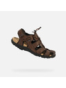 Geox Tmavohnedé pánske sandále Geox Omo Sandal Strada