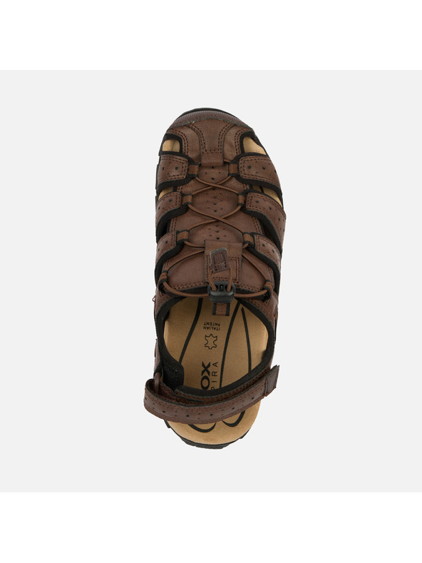 Geox Tmavohnedé pánske sandále Geox Omo Sandal Strada