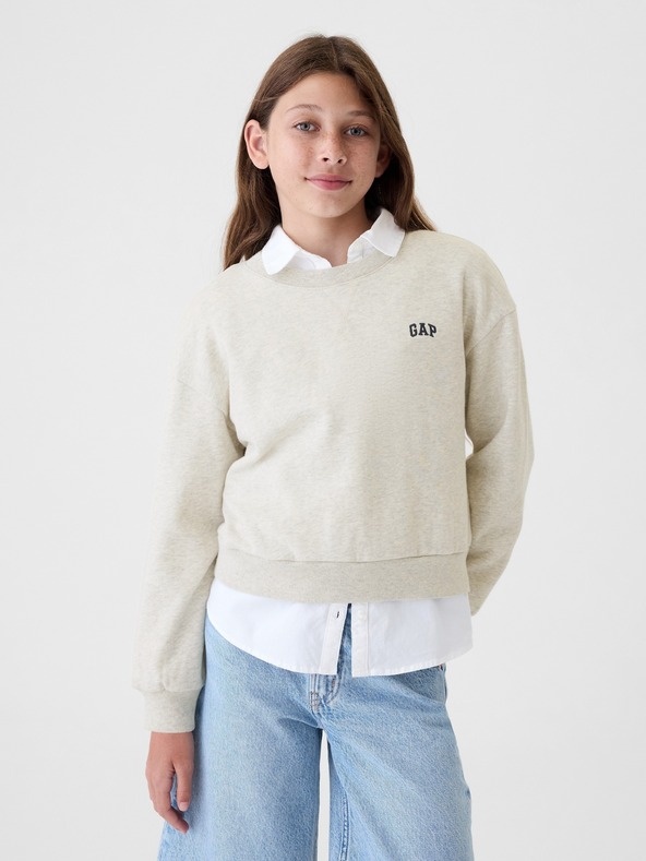 GAP Detská mikina s logom a fleece GAP