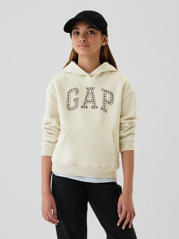 GAP Detská mikina s logom a fleece GAP