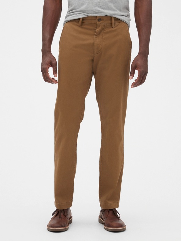 GAP Nohavice essential khaki straight fit GapFlex GAP