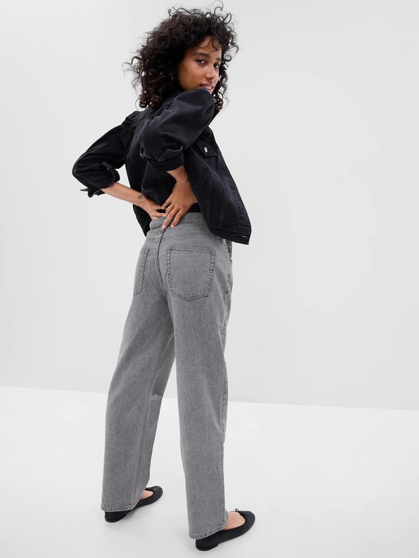 GAP Džínsy loose Mid Rise Destructed '90s GAP