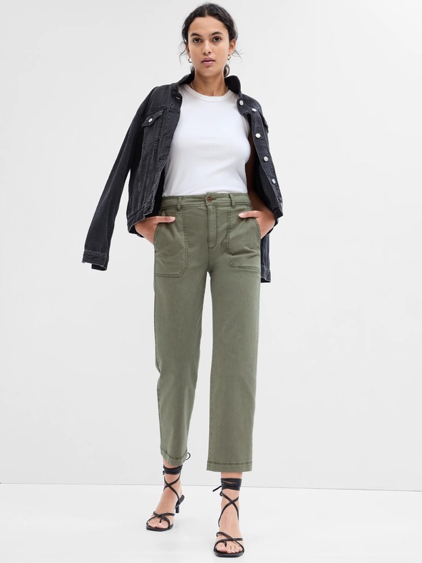 GAP Nohavice girlfriend khaki high rise Utility GAP