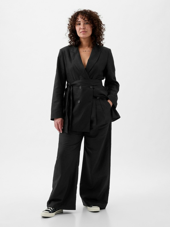 GAP Ľanové nohavice high rise GAP