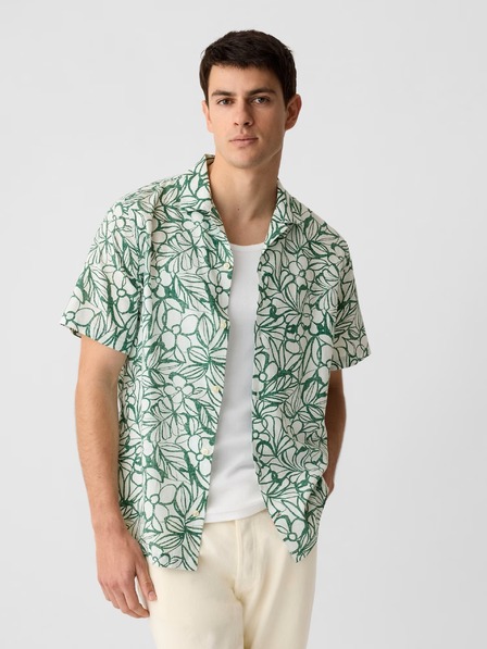 GAP Ľanová košeľa s krátkym rukávom GAP