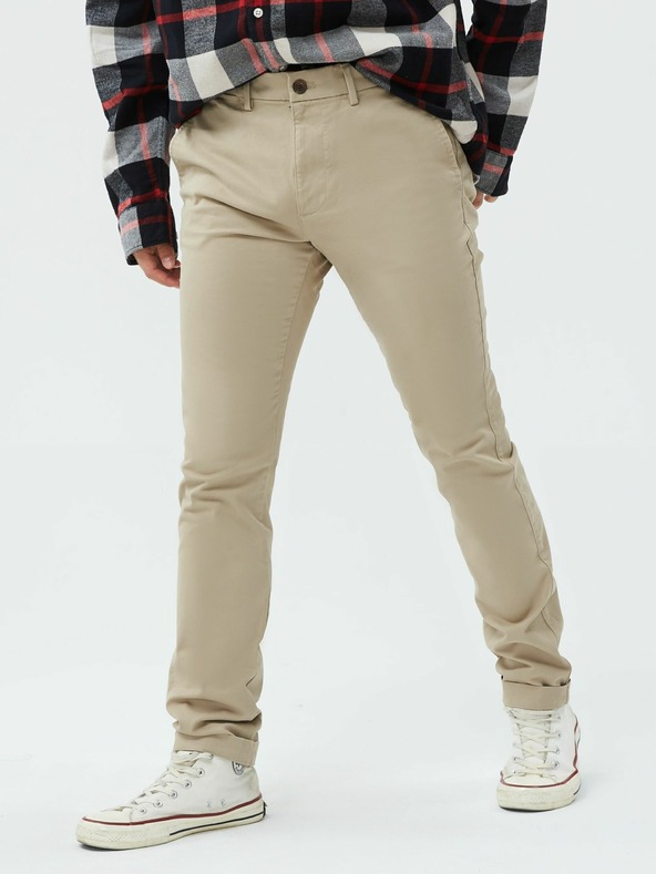 GAP Nohavice essential khaki skinny fit GapFlex GAP