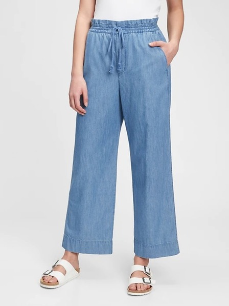 GAP Nohavice high rise chambray wide-leg GAP